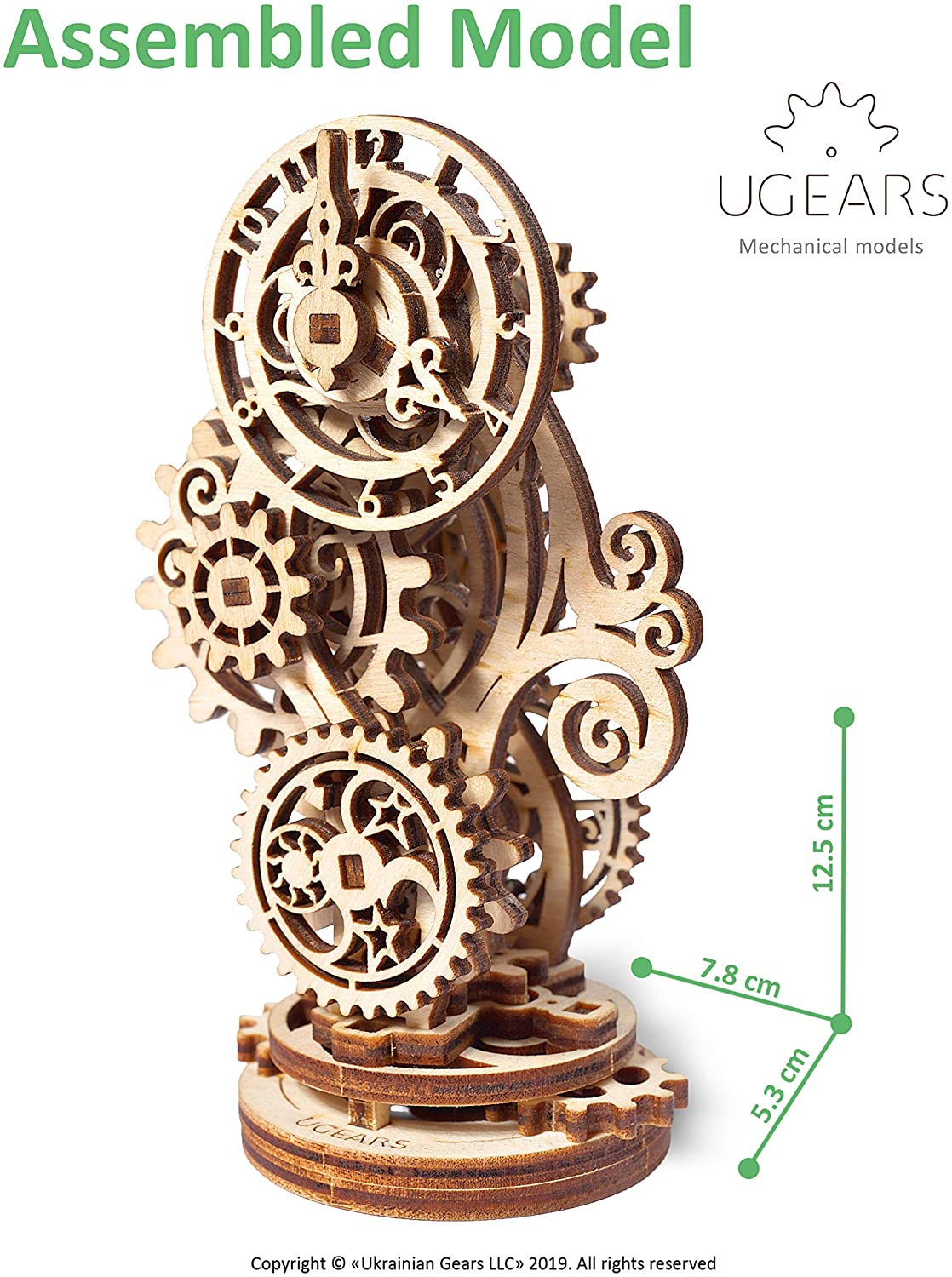 Wooden Clock Mechanical Model Construc UGears Steampunk Clock 3D Wooden Puzzle 