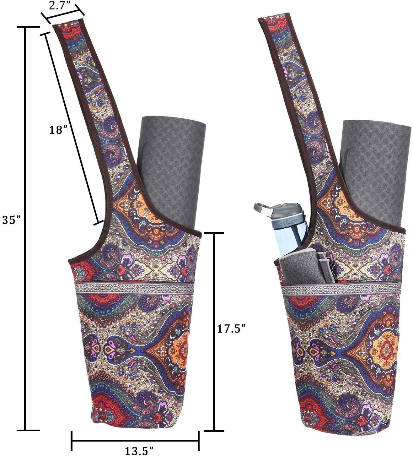 Ewedoos Yoga Mat Bag with Large Size Pocket and Zipper Pocket, Fit Most Size Mats BigaMart