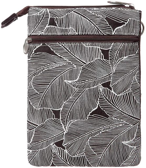 KXF Canvas Cell Phone Purse Wallet Freshing Elegant Leaf Pattern Small Crossbody Bag Lightweight Shoulder Bag Cellphone Pouch with Adjustable Strap for Women Girls - Image 2