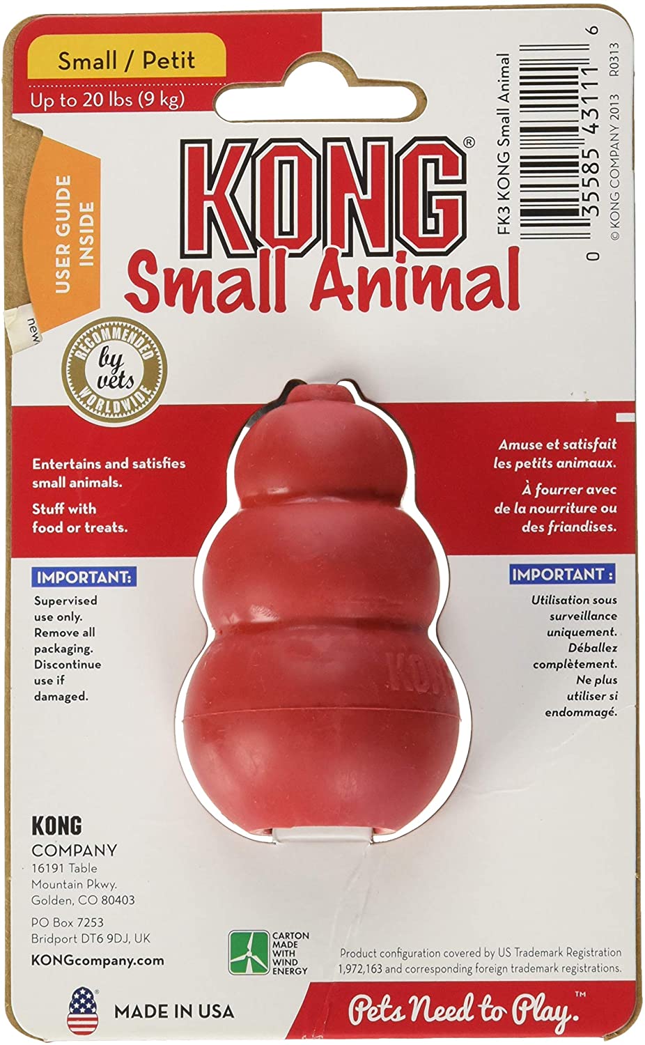 KONG Small Animal KONG, Red - Image 3