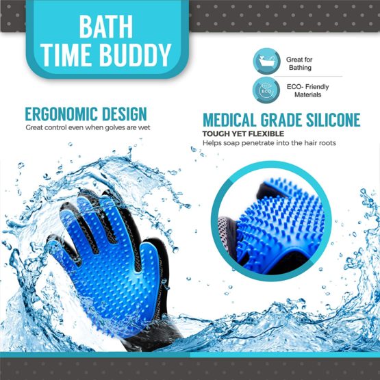 New Version Pet Grooming Gloves, Premium DeShedding Glove for Easy, Mess-Free Grooming of Cats, Dogs, Rabbits and Horses with Long/Short/Curly Fur - Image 4