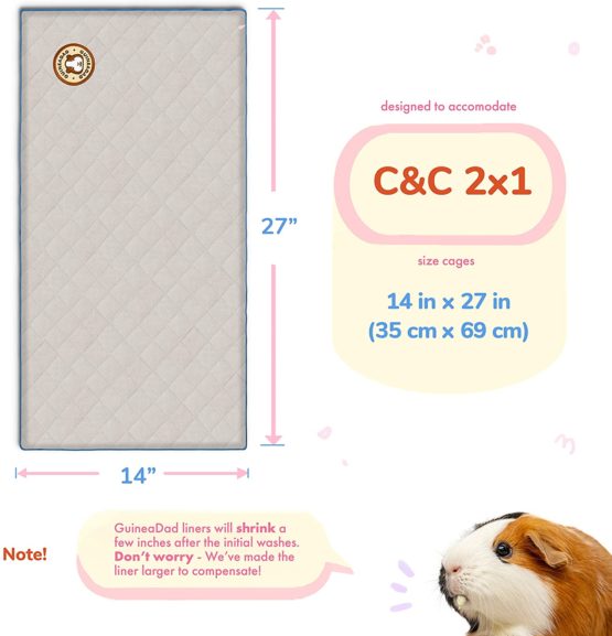 GuineaDad Liner - C&C 2x1 Size | Guinea Pig Fleece Cage Liners | Guinea Pig Bedding | Extra Absorbent Bamboo | Waterproof Bottom - Image 2