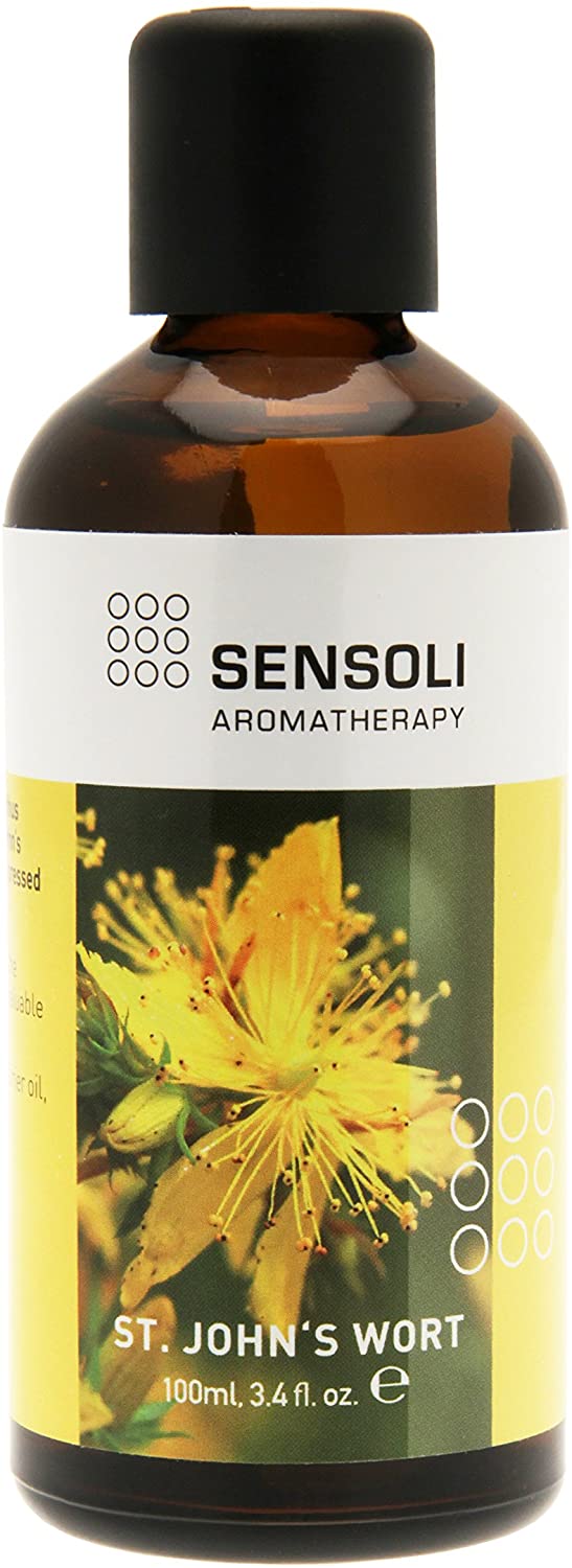 SENSOLI Carrier Massage Oil 100ml - Natural Unscented Moisturising Oil for Hair and Skin Care (100ml, St John's Wort)