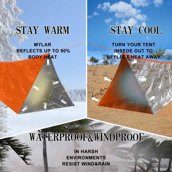 Ultralight Survival Tent 2 Person Emergency Shelter Tube Tent for Hiking, Camping, Outdoor Survival Kits - Image 3
