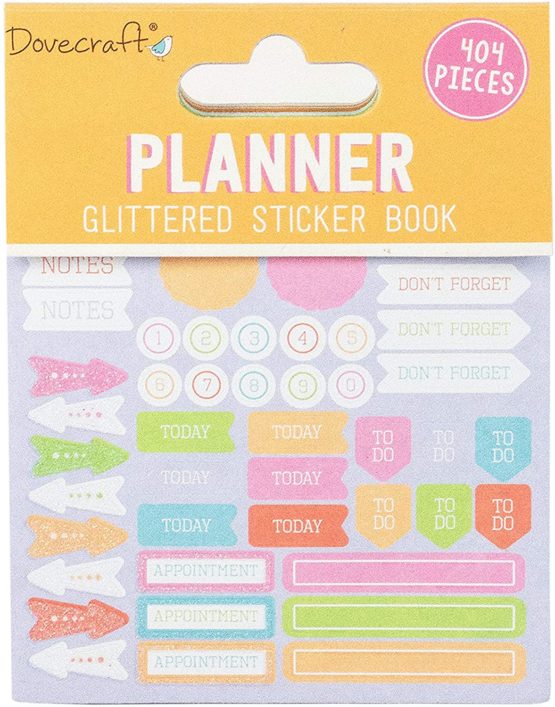 Dovecraft Book-Planners-416 Stickers-Silver Foil Designs-for Crafts, Stationery, Journaling, Paper, Multicolour, One Size