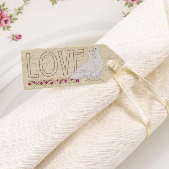 Neviti With Love-Luggage Tags Small, Paper, Ivory, 5 x 2.5 x 0.1 cm - Image 2