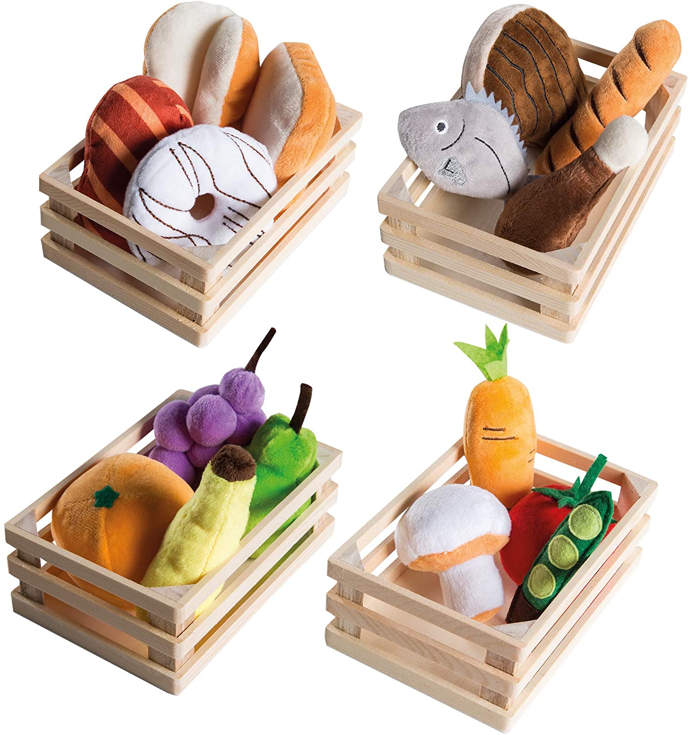 roba 98145 Roba 4 Baskets with Accessories for Shopping Shop and Children's Kitchen Multi-Coloured