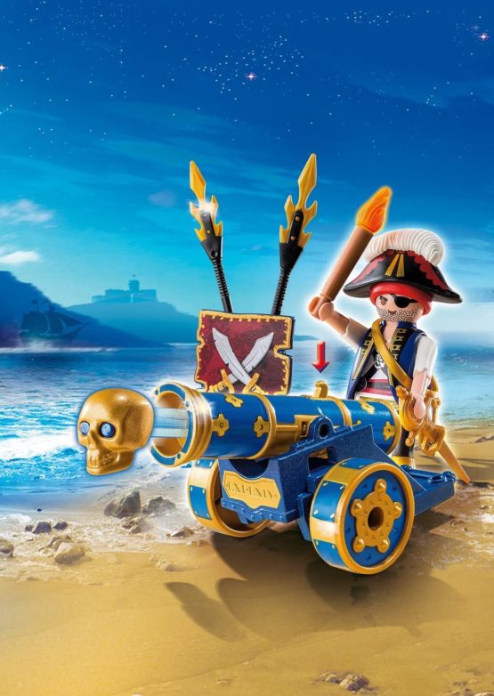 Playmobil 6164 Blue Interactive Cannon with Pirate - Image 2