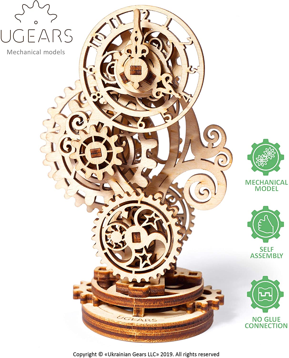 UGEARS Steampunk Clock 2.0 Wooden Model Kits For Adults to Build