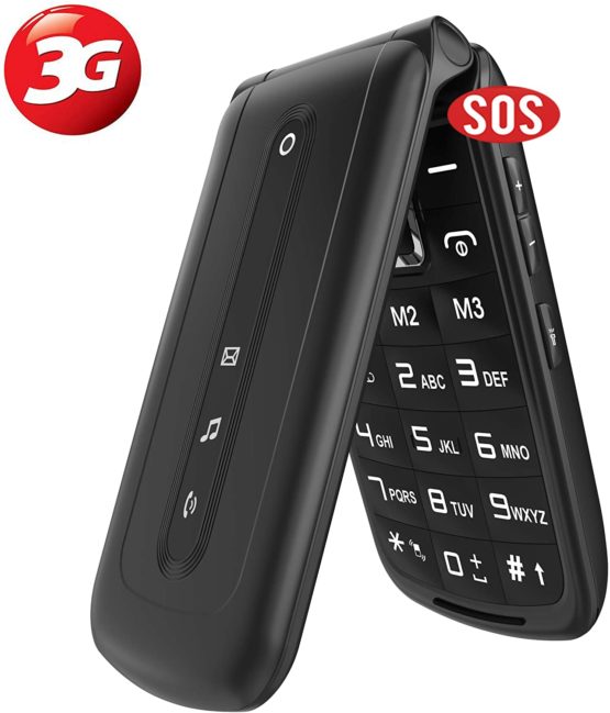 Ukuu 3G Big Button Basic Mobile Phones Unlocked, Dual Sim Free Flip