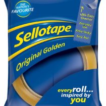 Sellotape 1443268 Original Golden Tape Roll Non-static Easy-Tear, Large 24 mm x 66 m - Pack 12