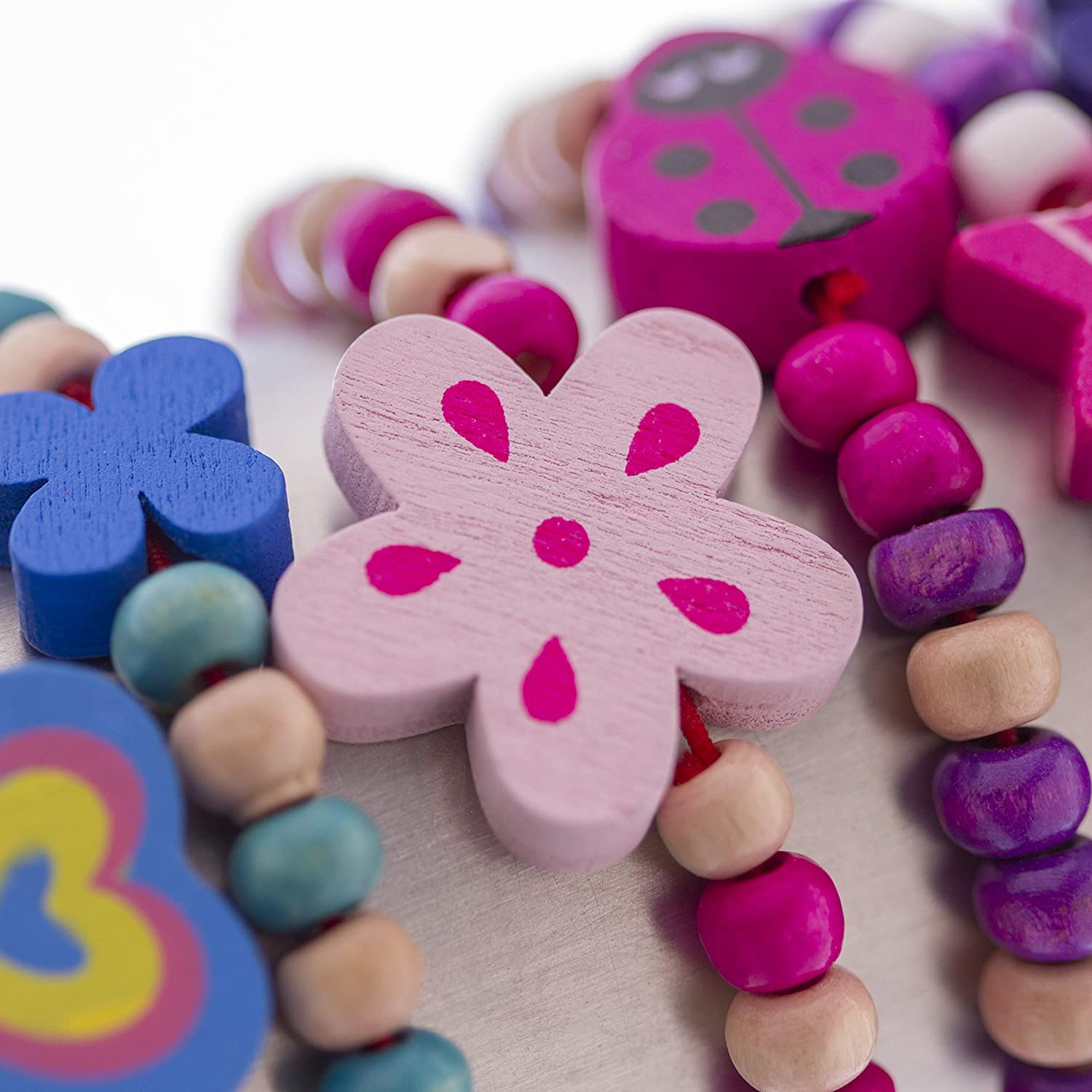 Little Princess Party Jewellery 8 Wooden Beaded Friendship Bracelets for Girls, Party Bag Fillers for Kids Party - Image 4