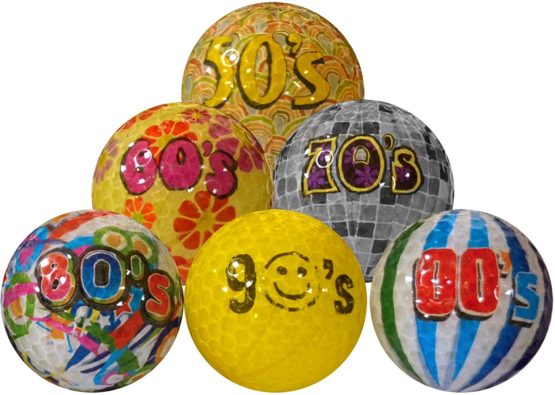 Longridge Decades Novelty Golf Balls (Pack of 6) - Mixed - Image 3
