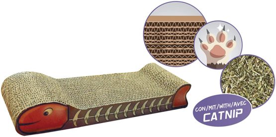 CROCI Fish Cardboard Cat Scratcher with Catnip, 44 cm - Image 2
