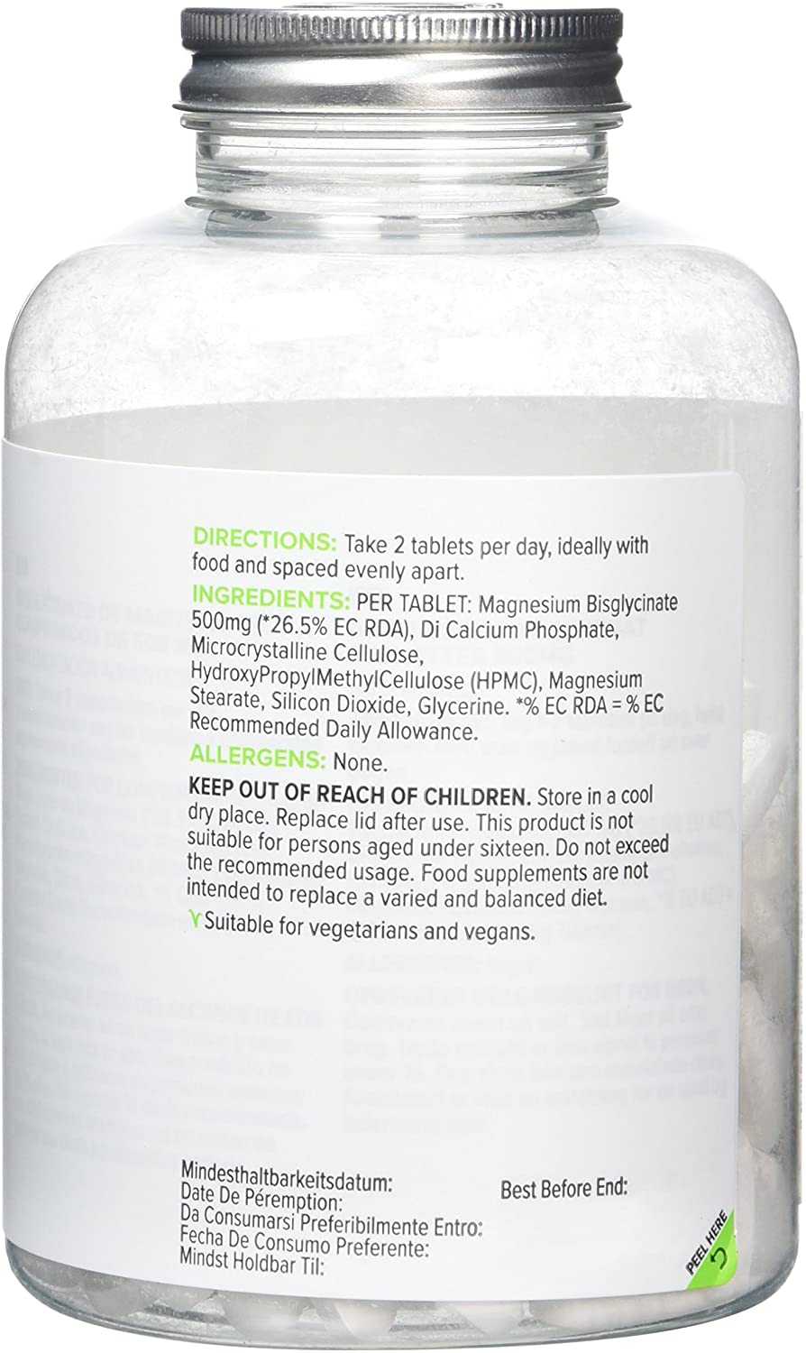 Bulk Magnesium Glycinate Bisglycinate Tablets, 500mg, 180 Tablets, High Absorption, Supports Muscle Function, Sleep - Image 3