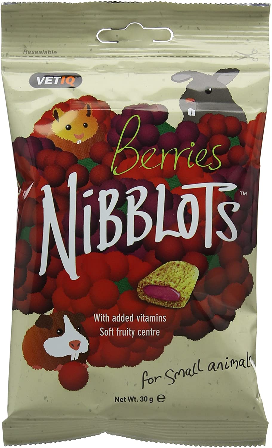 VETIQ Berries Nibblots for Small Animals Tasty Treats Made with Added Vitamins & a Soft Creamy Centre