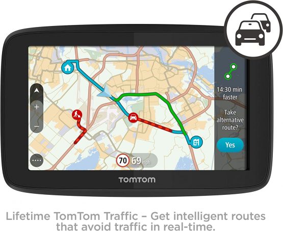 TomTom Car Sat Nav GO 520, 5 Inch with Handsfree Calling, Siri, Google Now, Updates via WiFi, Lifetime Traffic via Smartphone and World Maps, Smartphone Messages, Capacitive Screen, Black, Grey - Image 4