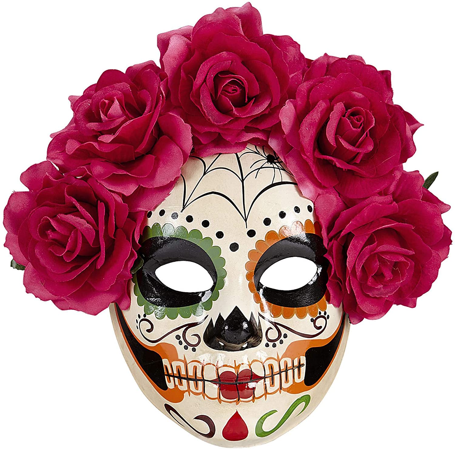 Widmann Mask ? Dia de Los Muertos Rose Womens, vd-wdm04785, One Size, Roses