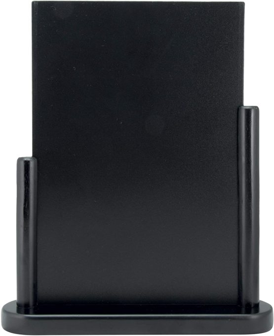 Securit 21 x 30cm Lacquered Finish Elegant Large Table Top Menu Chalk Board - Black
