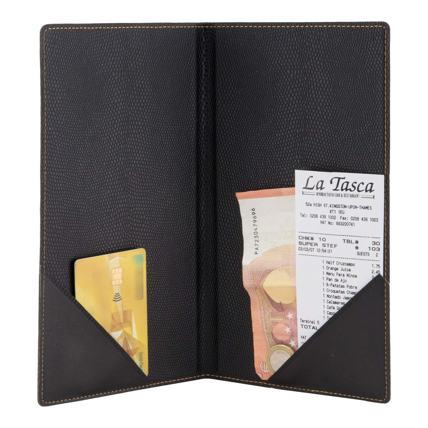 Securit Trendy Menu Range, Faux Leather Bill Presenter for Restaurants & Cafes with Inner Card Slot, Check Card Holder - Image 2
