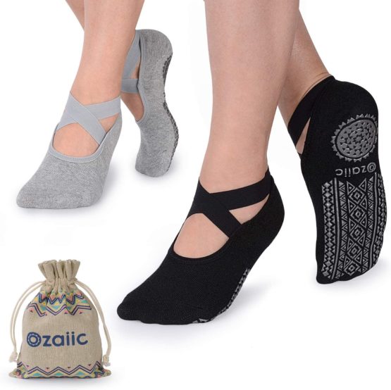 Ozaiic Yoga Socks For Women Non Slip Grips And Straps Ideal For Pilates 5254