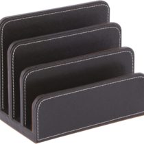 Osco TS-250119 Faux Leather Letter Holder, Brown, BPULH1