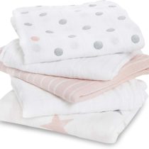 aden + anais essentials 100% Cotton Muslin Musy Squares, Multi-use Baby Cloths for Girls & Boys, 60x60cm, Ideal Newborn & Infant Nursing Set, Perfect Shower Gifts, 5 Pack, doll