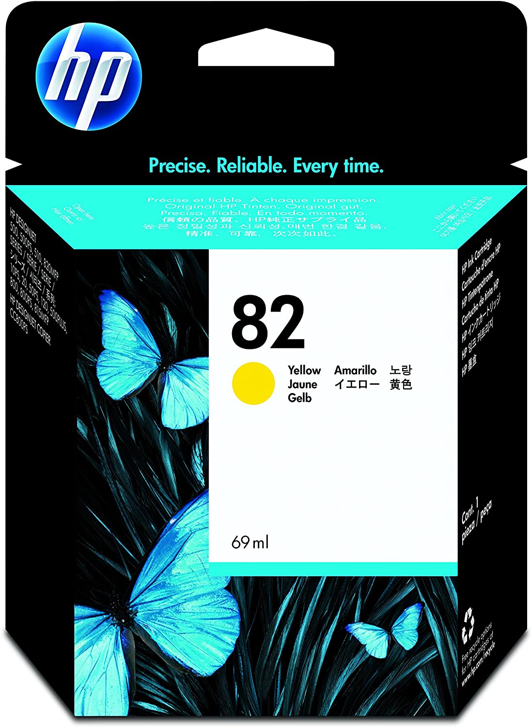 HP Original 82 Yellow Ink Cartridge (69 ml), 1