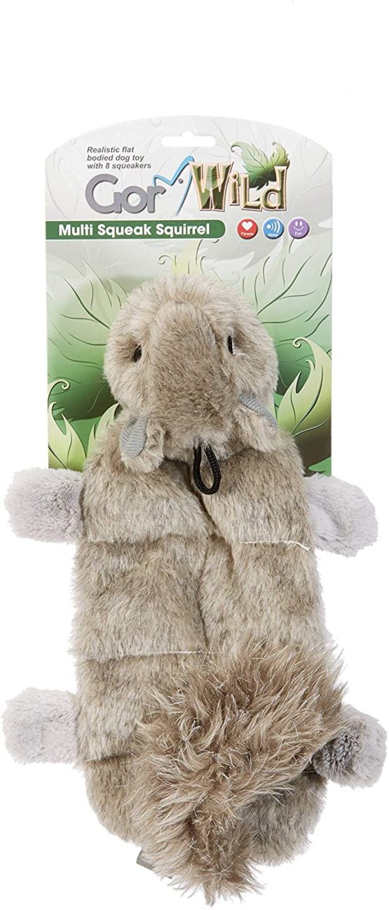 Gor Pets Soft Dog Toy Plush Wild Multi-Squeak Squirrel