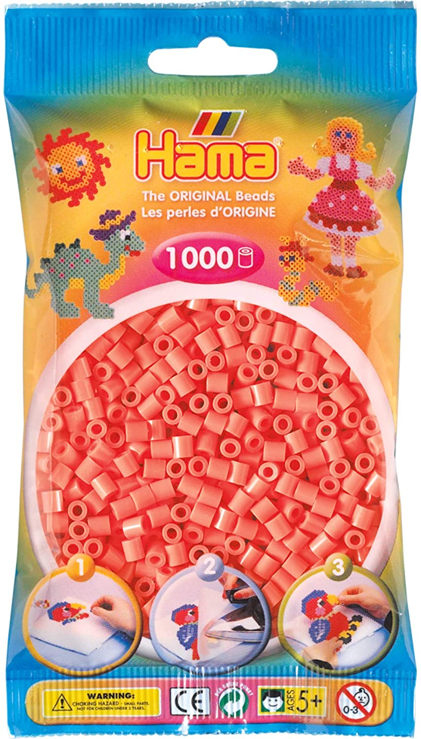 Hama 207-44 Beads - Pastel Red (1000 Midi Beads), 1000 pcs