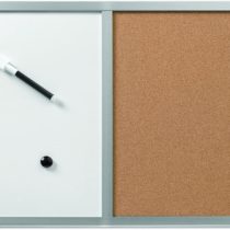 Herlitz Magnetic Whiteboard with Cork Pinboard 60cm x 40cm and Silver Frame
