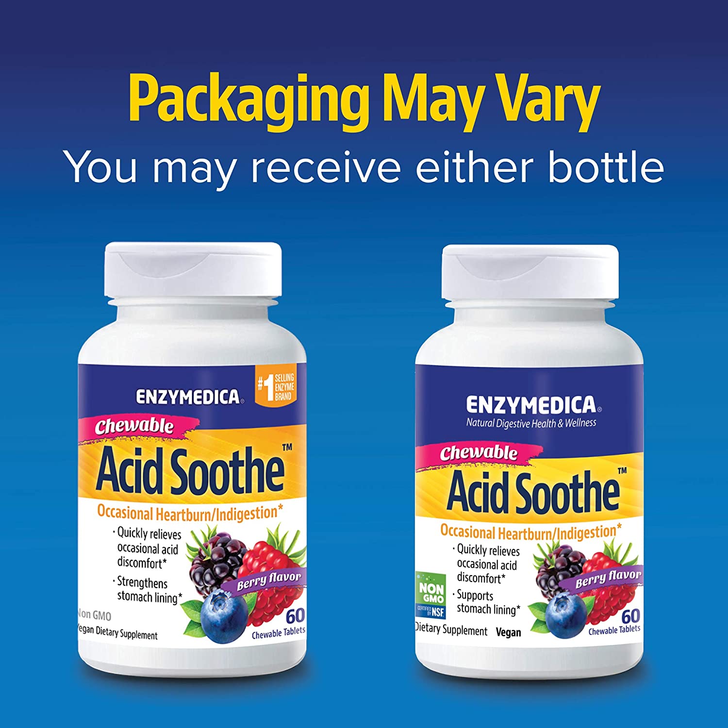 Enzymedica 0.068 g Acid Soothe Chewable Capsules - Pack of 60 Capsules - Image 3