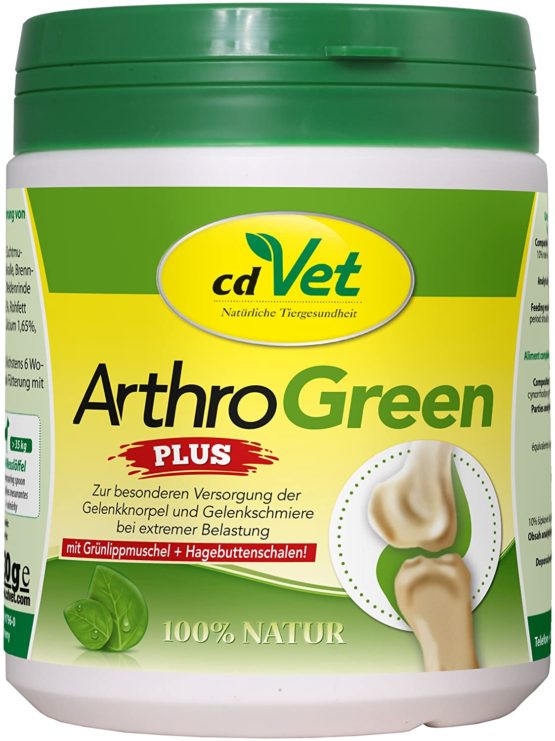 cdVet Natural Products ArthroGreen plus 330 g - optimally supports the musculoskeletal system and joints in acute phases - nutrition-related support - for the strength of bones and cartilage -