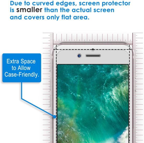 JETech Screen Protector for iPhone 8 Plus and iPhone 7 Plus Tempered Glass Film, 2-Pack - Image 3