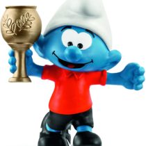 SCHLEICH 20807 Football Smurf with trophy, multicoloured