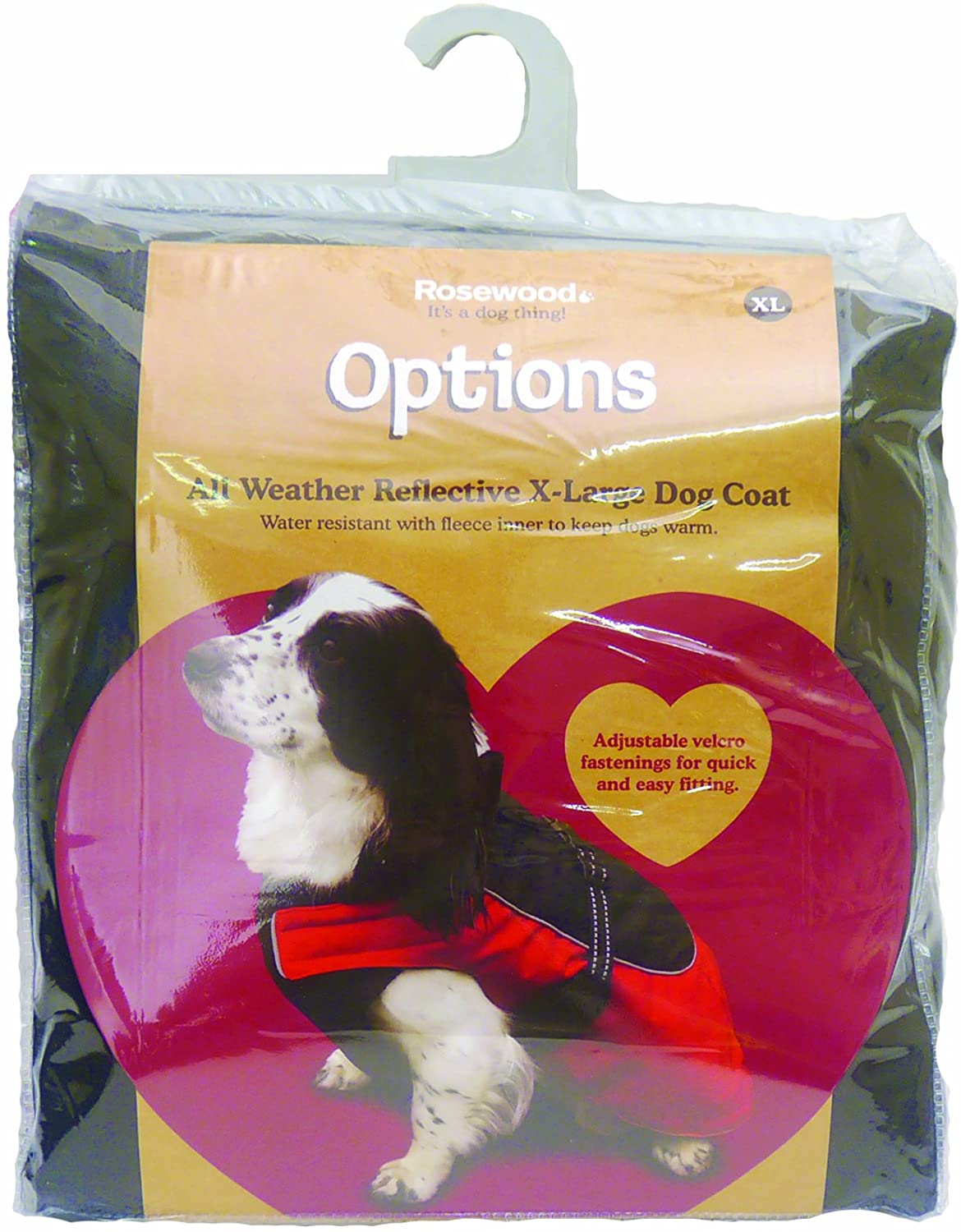 Rosewood All Weather Dog Coat, 22-24-inch, Red, 22-24 inches