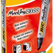BIC Marking 2300 Ecolutions Permanent Markers - Assorted Colours, Pack of 4 Markers With Chisel Tip - 3.7 to 5.5 mm