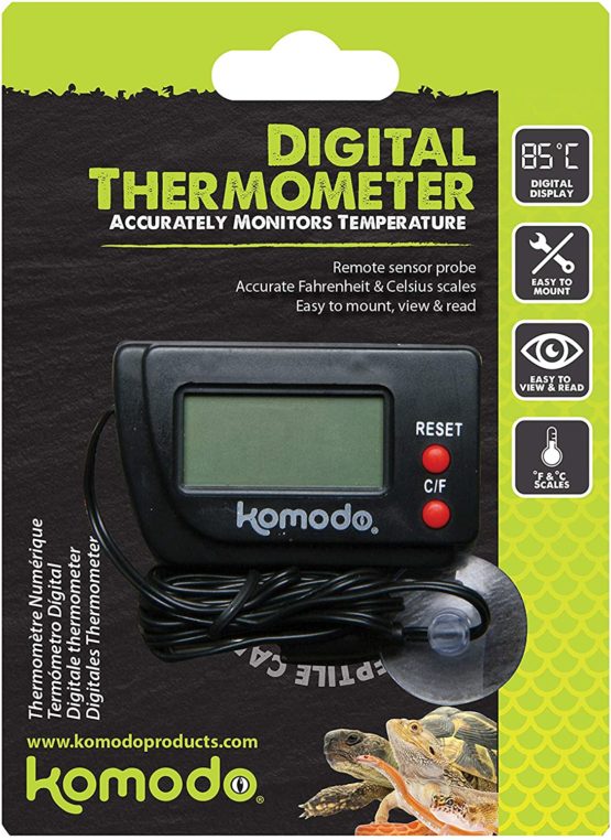 Komodo Digital Thermometer, Digital Thermometer for Reptile Habitats