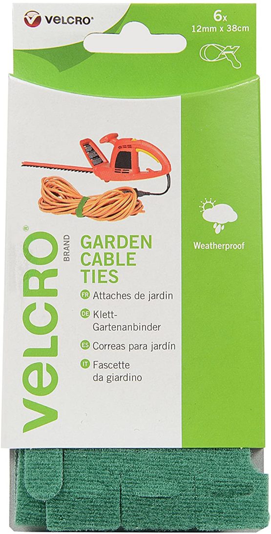 VELCRO Brand VEL-EC60252 ONE-WRAP Garden Ties, Green, 12mm x 38cm x 6