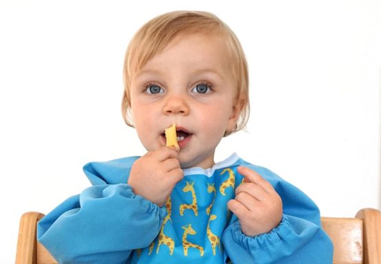 AnaBaby Premium Soft Long Sleeve Water Resistant Washable Baby Toddler Bib with Reversible Pocket, Perfect for Feeding and Messy Play (Giraffes) - Image 3