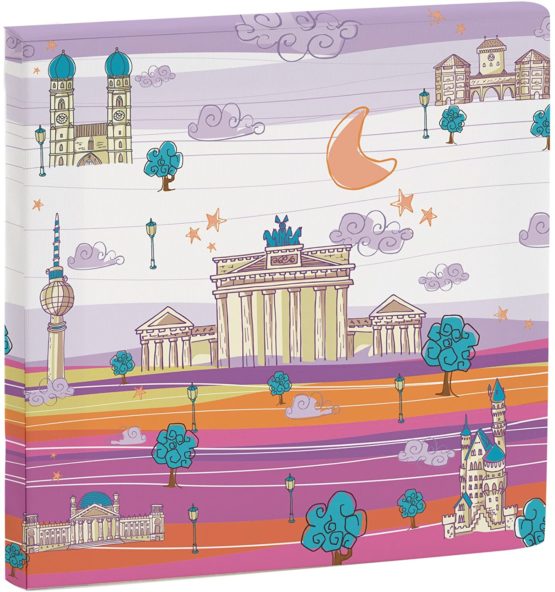 Eiffel Baby Germany Canvas 27 x 27 cm Mauve/Orange