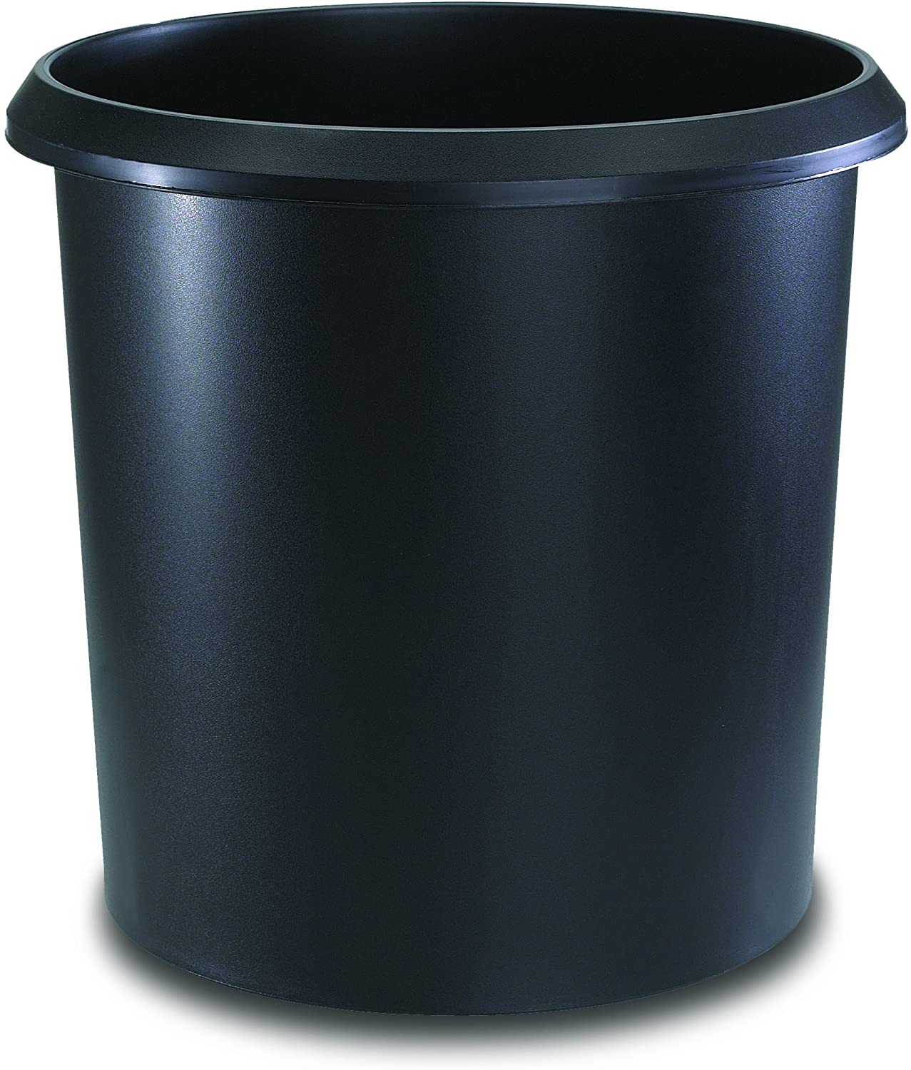 Runner Allrounder Recycle bin, Round, Rubbish with Handle, Sturdy Plastic, 18 L 18 Liter Black