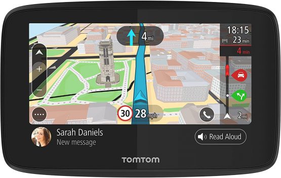 TomTom Car Sat Nav GO 520, 5 Inch with Handsfree Calling, Siri, Google Now, Updates via WiFi, Lifetime Traffic via Smartphone and World Maps, Smartphone Messages, Capacitive Screen, Black, Grey