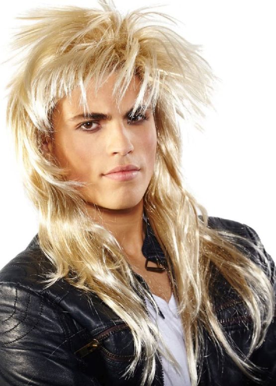 Folat 26770 Blonde. Wig Johnny Rocker, One Size