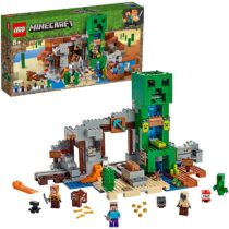 LEGO 21155 Minecraft The Creeper Mine Building Set with Steve Minifigure, Blacksmith, Husk, Creeper and Animal Figures plus TNT Elements, The Nether Micro World Toys for Kids