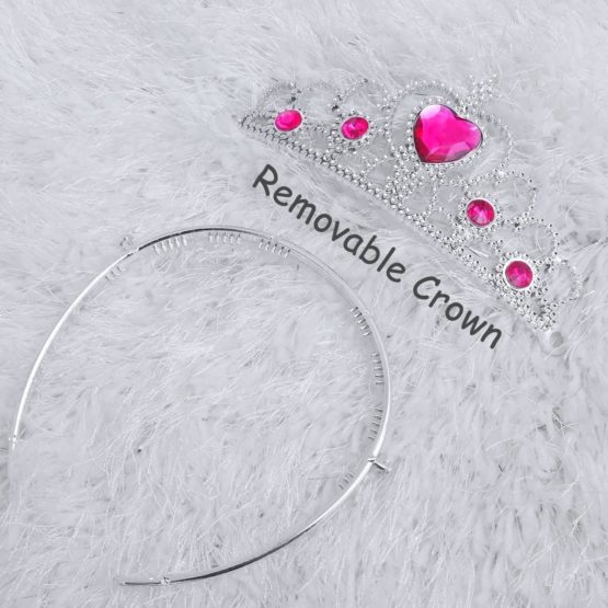 TOYMYTOY 5pcs Kids Princess Tiara Crown Set Girls Dress up Party Accessories (Light Blue Light Green Rose Red Pink Yellow) - Image 4