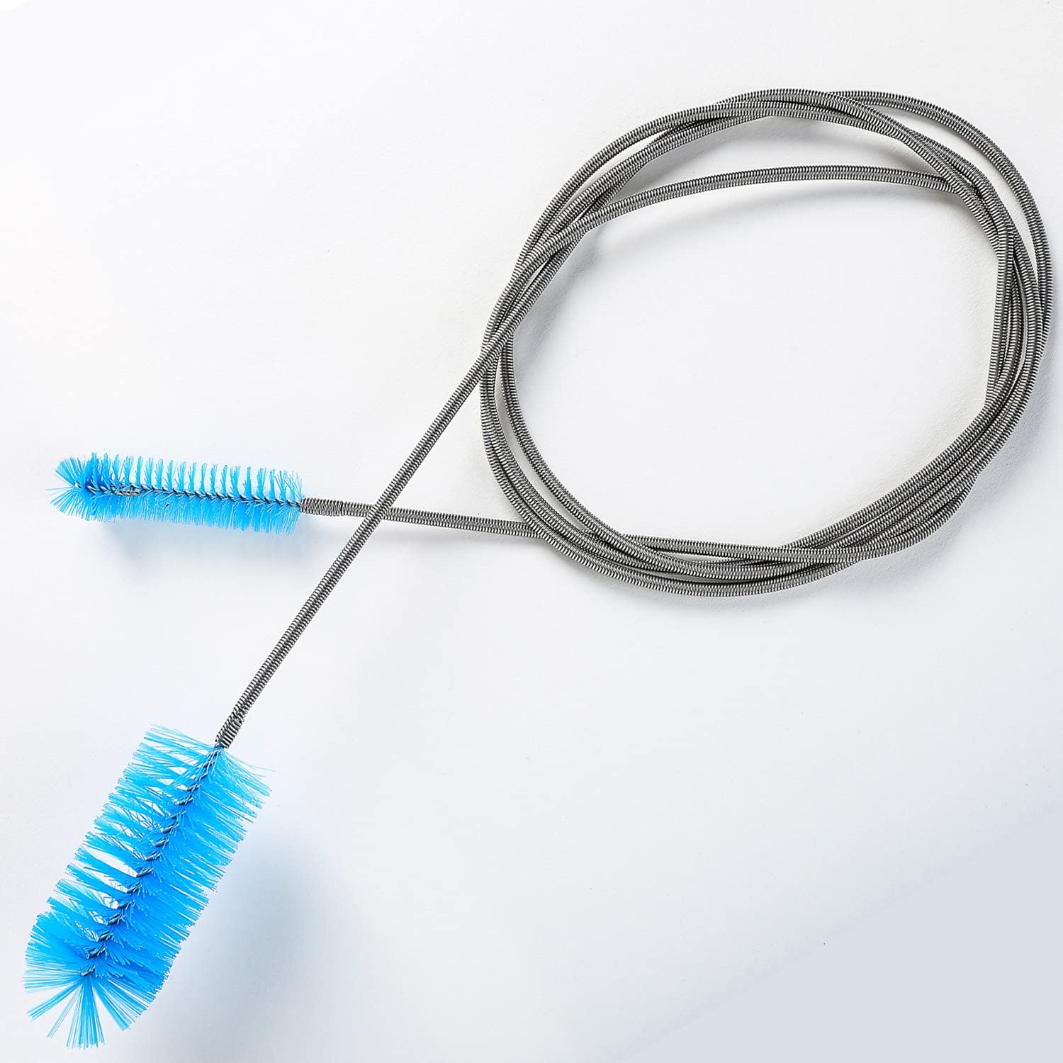SLSON Long Tube Cleaning Brush Flexible Double Ended Bristles Hose Pipe Cleaner Stainless Steel Aquarium Filter Brush for Fish Tank or Home Kitchen,61 inch Length