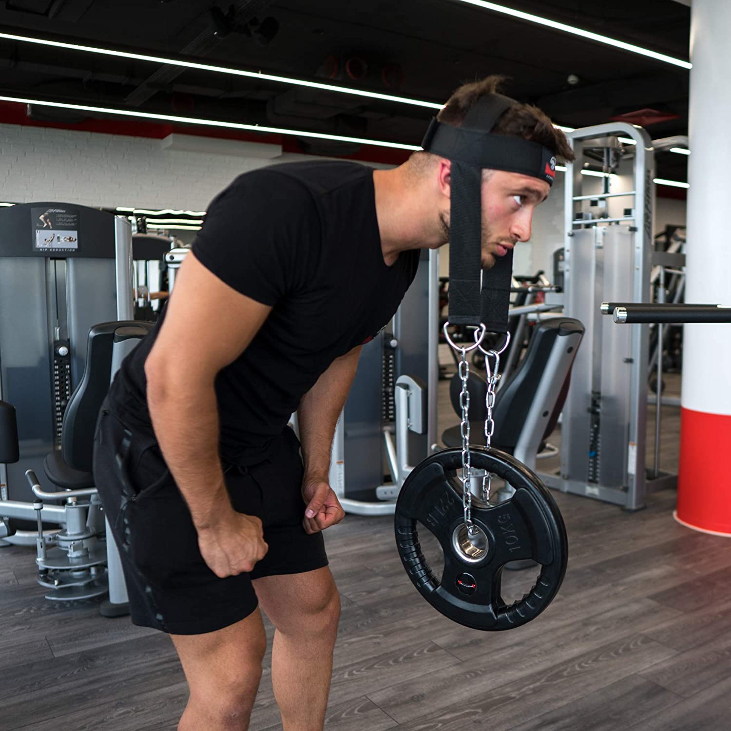 Head Harness Neck Strap Training Development Thick Neck Builder Strength Resistance Hat with Chain for Exercise Weighlifting - Image 2