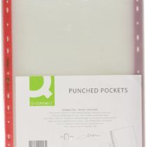 Q Connect Punched Pocket A4 Deluxe Side-Opening Orange Peel Strip (Pack of 25)