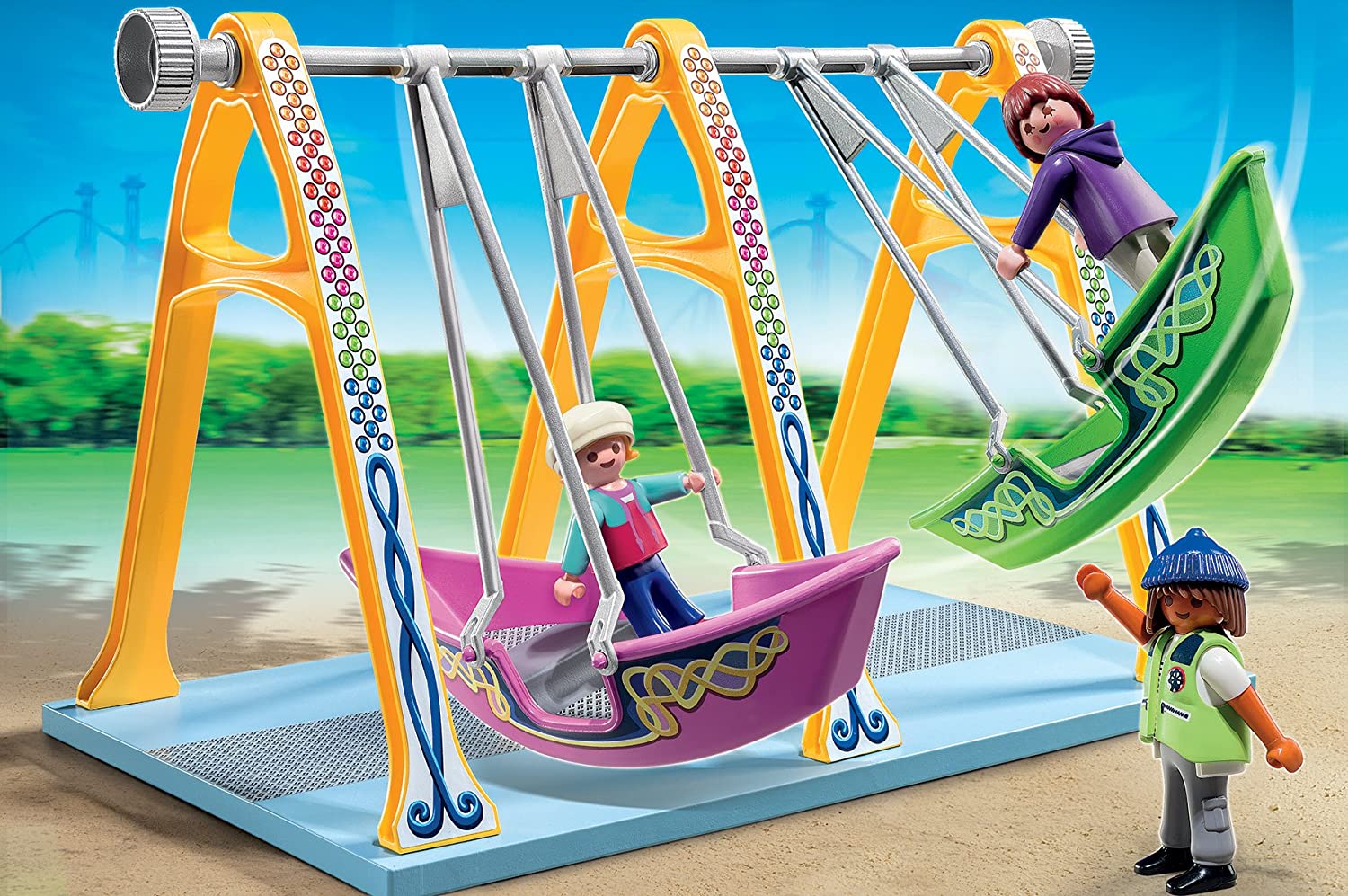 Playmobil 5553 Summer Fun Amusement Park Boat Swings, Fun Imaginative Role-Play, PlaySets Suitable for Children Ages 4+ - Image 3